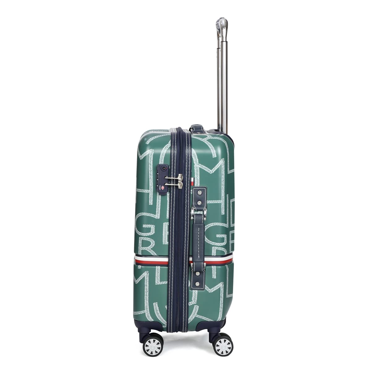 Tommy Hilfiger Twister Polycarbonate Unisex Hard Luggage Trolley Bag for Travel - 57 cms, Silver 8 Wheel Small Cabin Bag