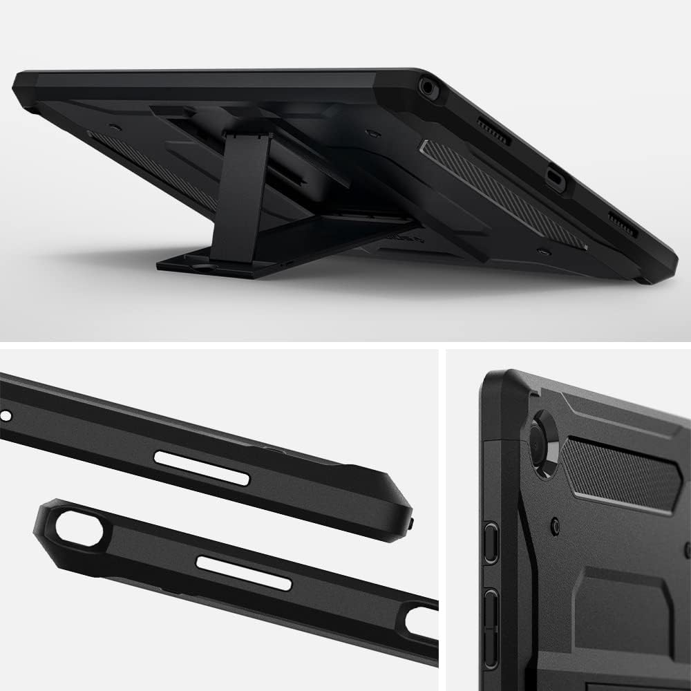 Spigen Tough Armor Pro for Galaxy Tab A8 10.5inch Back Cover Case with Built in S Pen Holder, Kick Stand - Black