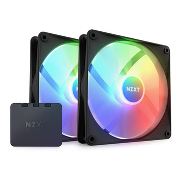 NZXT F140 RGB Core 140mm Hub-Mounted RGB Twin Pack Case Fan - Black - RF-C14DF-B1