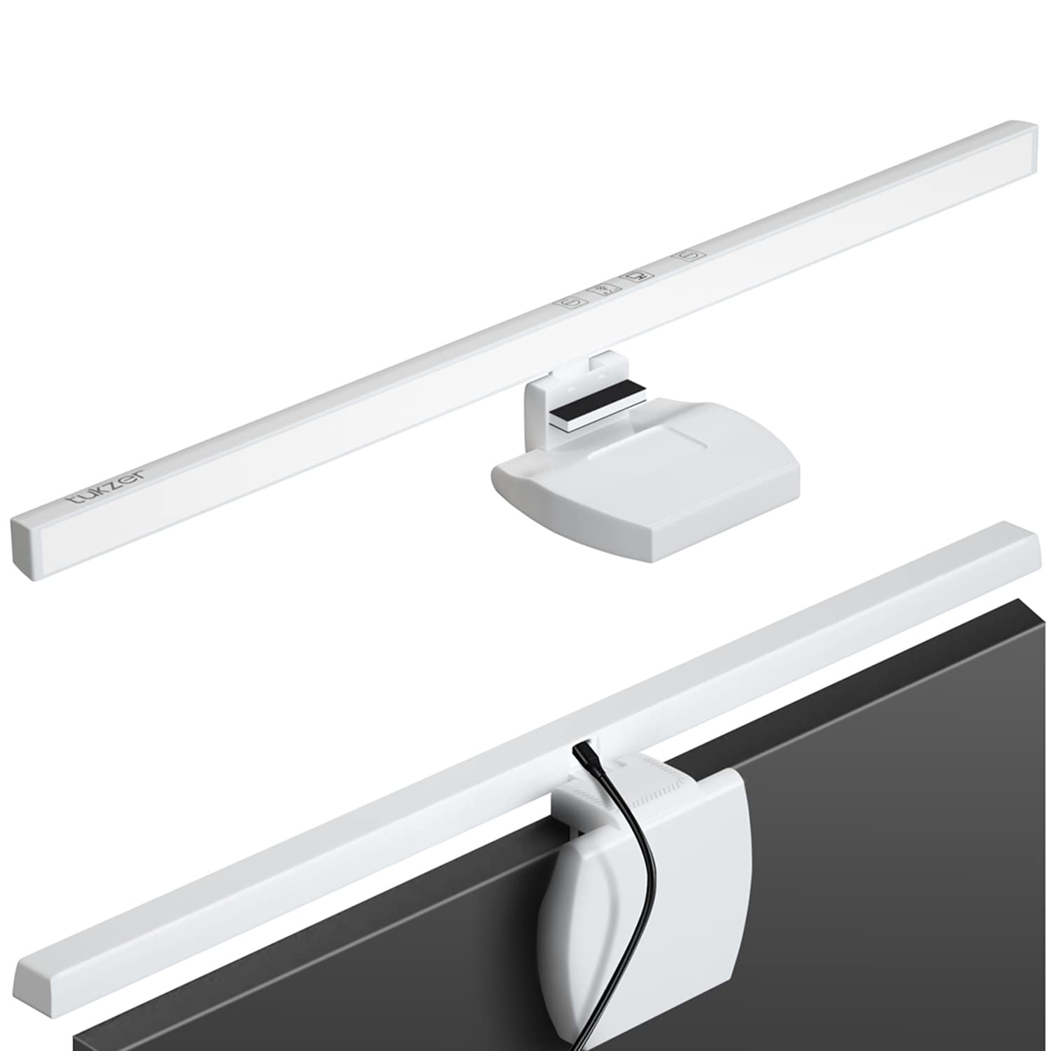 Tukzer 19-Inch Monitor Screen Light Bar with Smart Touch Sensor| USB Powered 5W LED E-Reading Lamp| 3 Color Temperature Modes, Stepless Dimming,60-Min Timer (Black)