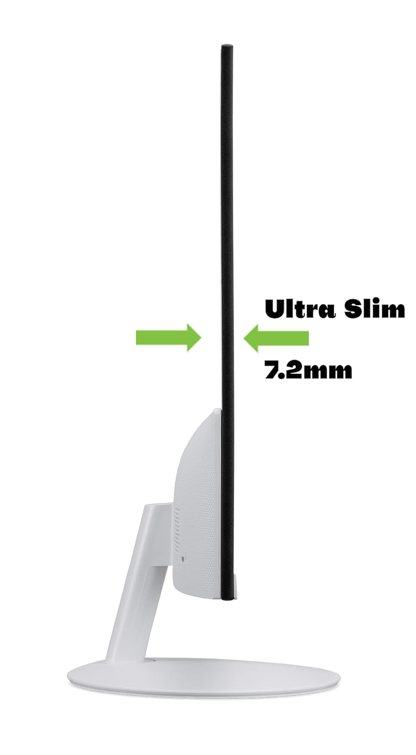 (Refurbished) Acer SA272U E 27 Inch WQHD 2560x1440 Resolution IPS Ultra Slim (7.2mm) Backlight LED LCD Monitor I 100Hz Refresh I 1 MS VRB I HDR 10 I AMD Free Sync I 2xHDMI 1xDP I Stereo Speakers I Eye Care I White