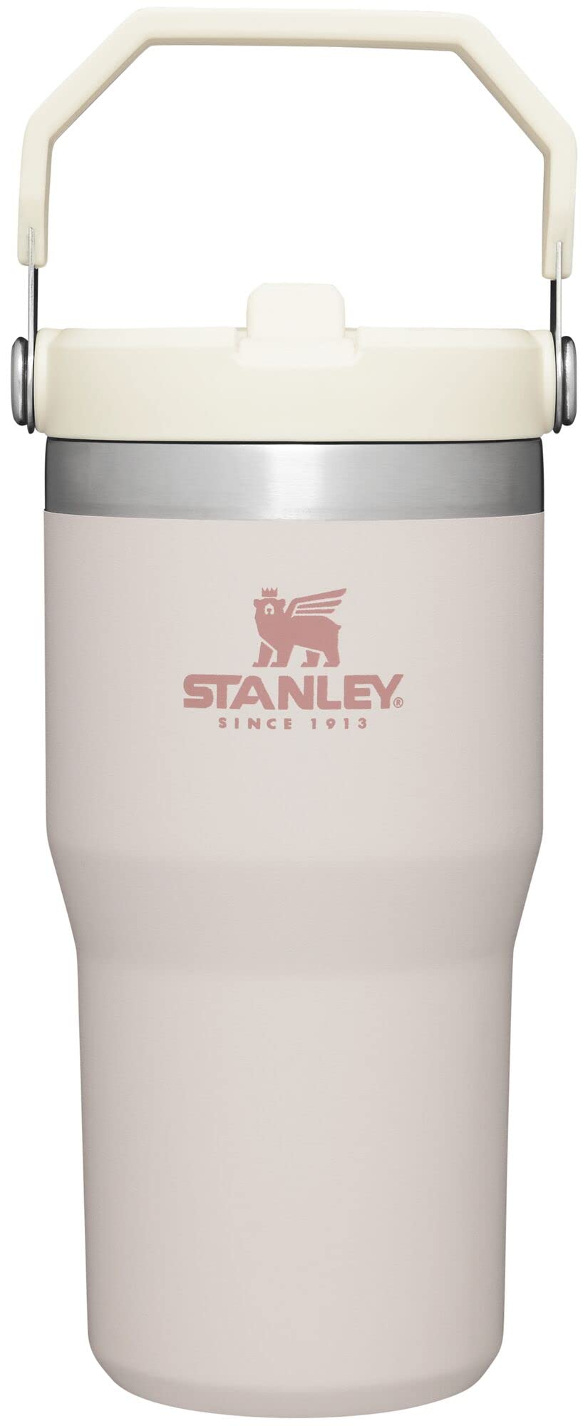 Stanley IceFlow Stainless Steel Tumbler with Straw - Vacuum Insulated Water Bottle for Home, Office or Car Reusable Cup with Straw Leak Resistant Flip Cold for 12 Hrs or Iced for 2 Days (Rose Quartz)