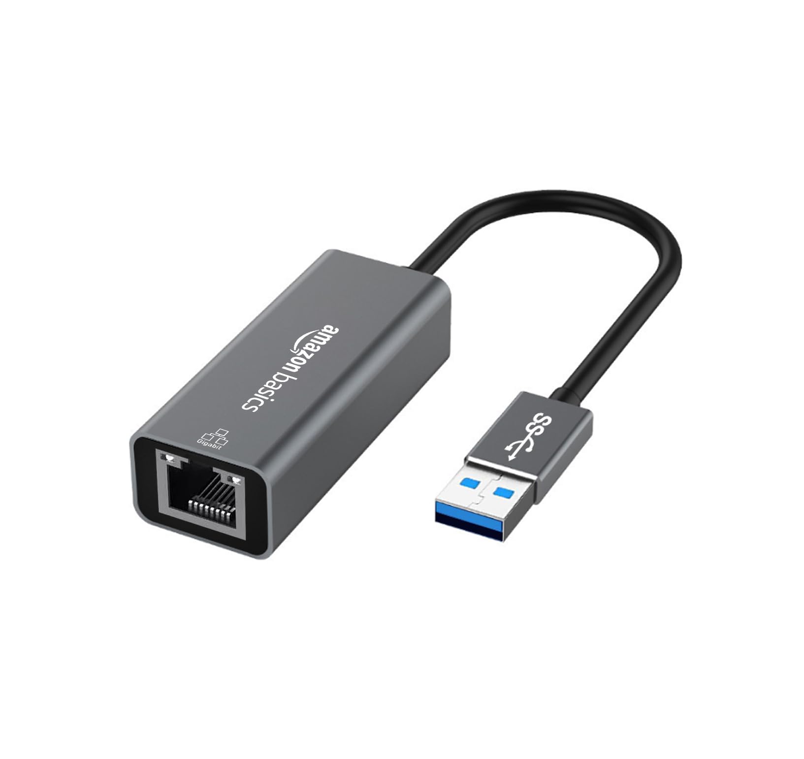 Amazon Basics USB-C to Ethernet Adapter - Gigabit Ethernet 100/1000Mbps, USB 3.0, Plug & Play, Compatible with MacBook Pro, Dell XPS, iPad Pro, Surface, Windows, macOS, Linux