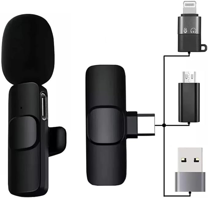 K8 Wireless Plug &amp; Play Type C , iPhone , Micro USB , USB normal PC ports Collar Mic Supported Only Android Smartphone