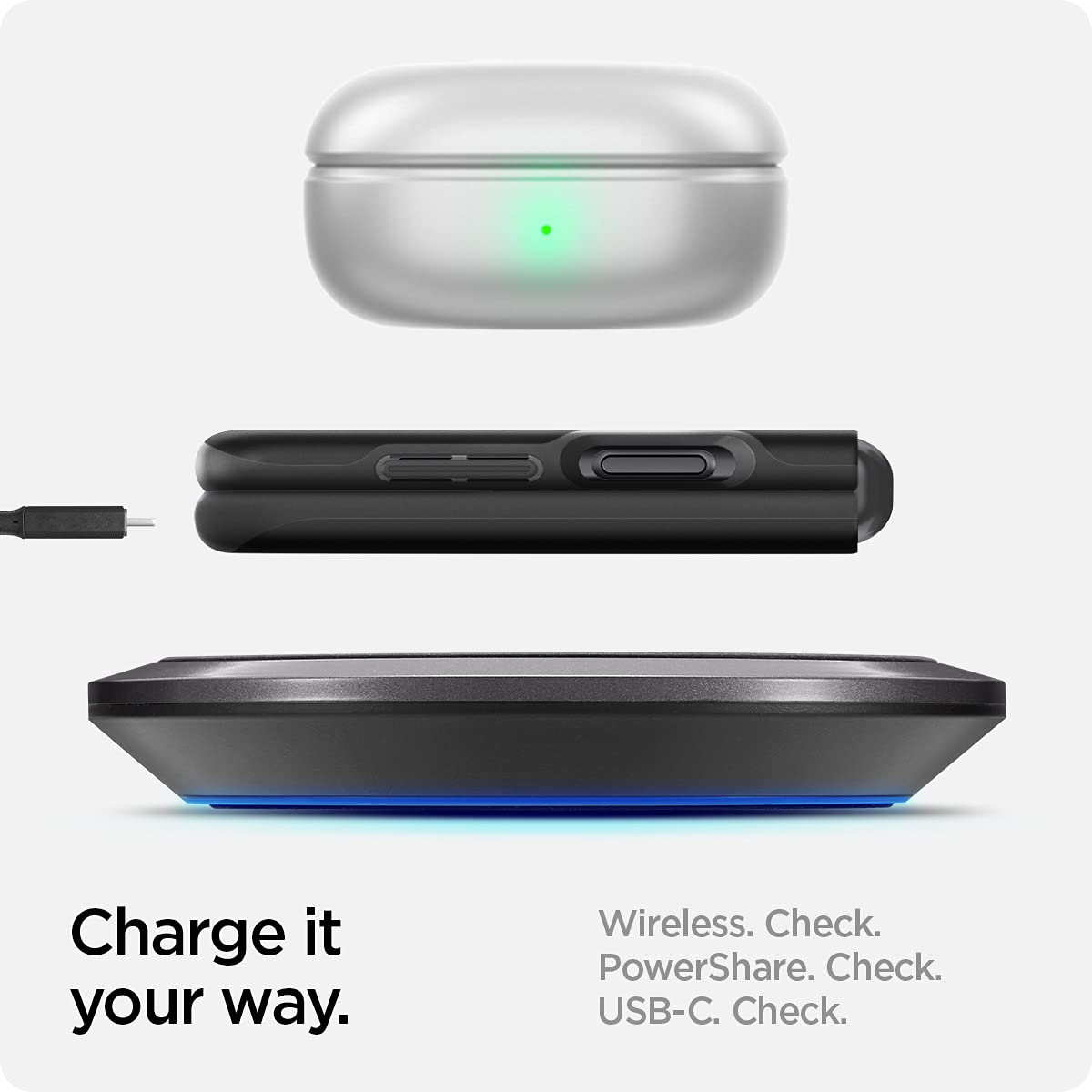 Spigen Thin Fit for Samsung Galaxy Z Flip 3 Case, Galaxy Z Flip3 5G Back Cover (2021) - TPU+Poly Carbonate｜Black