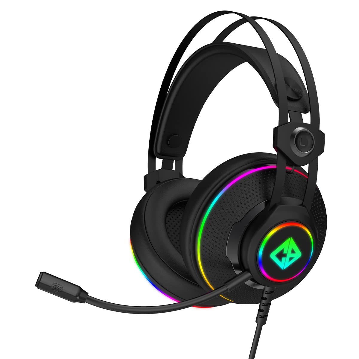 Cosmic Byte Proteus Headset Dual Input USB and 3.5mm, 7.1 Surround Sound, RGB LED, ENC Microphone, Memory Foam Earcushions, Windows Software (White)