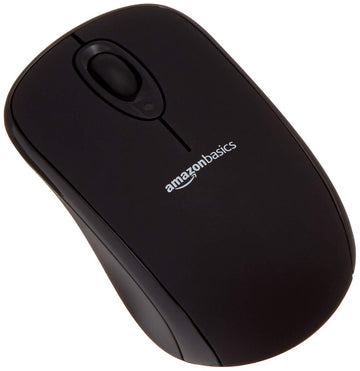 AmazonBasics Wireless Mouse with Nano Receiver - Black