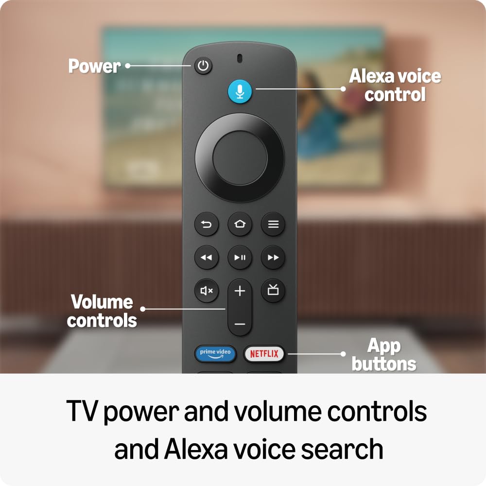 Amazon Fire TV Stick HD (newest model), Alexa Voice Remote with TV power & volume controls, full HD streaming device