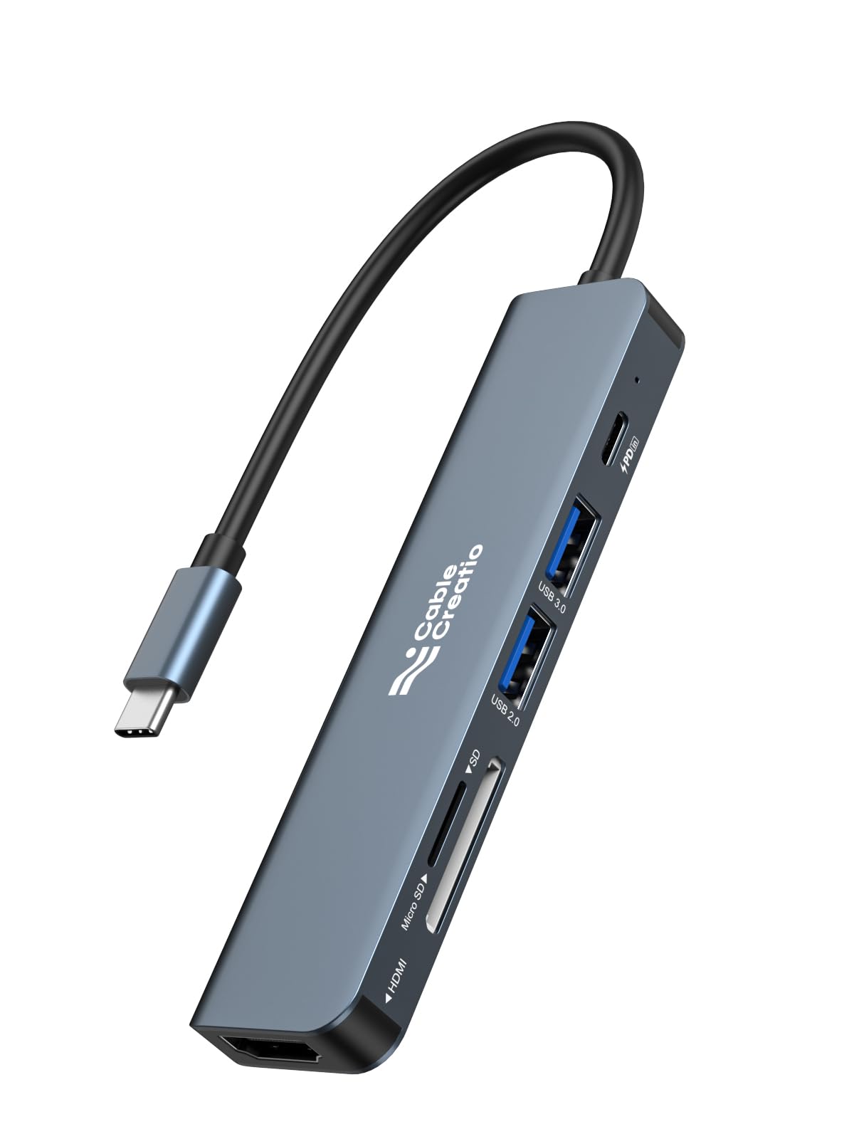 CableCreation USB C Hub Multiport Adapter, 5-in-1 USB C Adapter Aluminum Shell with 4K USB C to HDMI, Ethernet Port, 3 USB 3.0 Ports for MacBook Pro/Air 2020/2019, iPad Pro 2020, iPhone 15 Pro Max