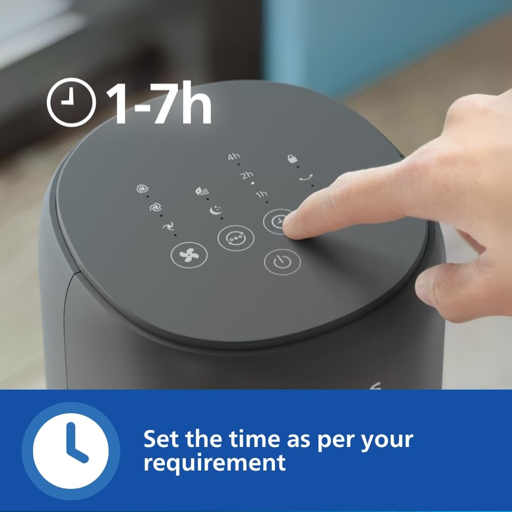 PHILIPS CX 5535/11 High Performance Bladeless Technology Tower Fan with Touchscreen Panel and Remote Control, Quiet Operation, Low Power Consumption and Lightweight Portable Body., Black, 400 mm