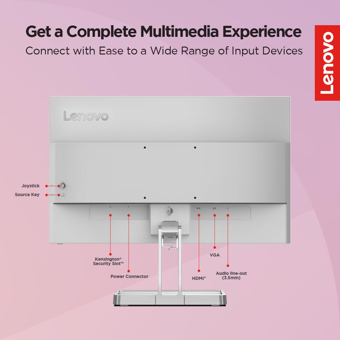 Lenovo L22i-40, 22 inch (54.6cm), IPS, FHD, 75Hz, Grey, 4ms, AMD FreeSync, 99% sRGB, 2X3W Speakers, HDMI 1.4, VGA, Tilt Stand, 3 Year Warranty Monitor