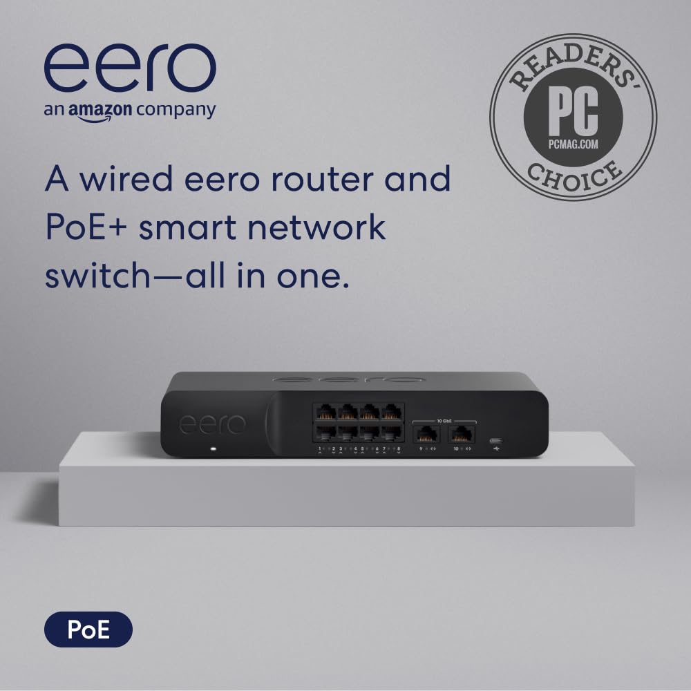 Amazon eero PoE 6 - Ceiling/wall-mountable, Dual-band Wi-Fi 6 access point, PoE powered, AC adapter not included