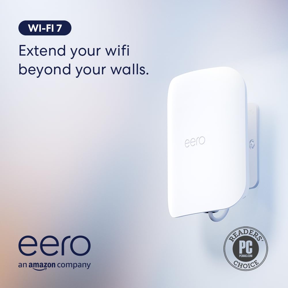 Amazon eero Outdoor 7 dual-band mesh wifi router (newest model), Weatherproof rating of IP66, Coverage up to 15,000 sq. ft. outdoors, 1-pack, Includes 30W PoE+ adapter