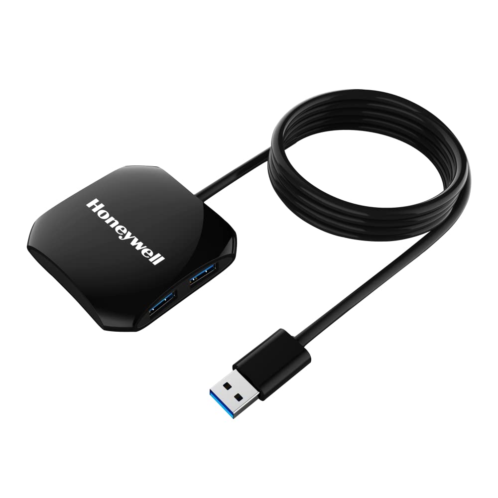 Honeywell 4 in 1 Ultra Slim USB Hub 2.0,1.2Meter(4 feet) Cable, with a Transfer Speed of 480MBPS, Universally Compatible with All USB PC Speaker Laptop Hard Drive Keyboard Printer Pen Drive
