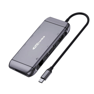 Portronics Mport 9C | Multiport USB Hub | Type C Connectivity Compatible with Windows Laptops & Macbooks | M1 air | 1000MBPS Ethernet Port | USB 3.0 | Support upto 100W PD Charging for Laptops(Silver)