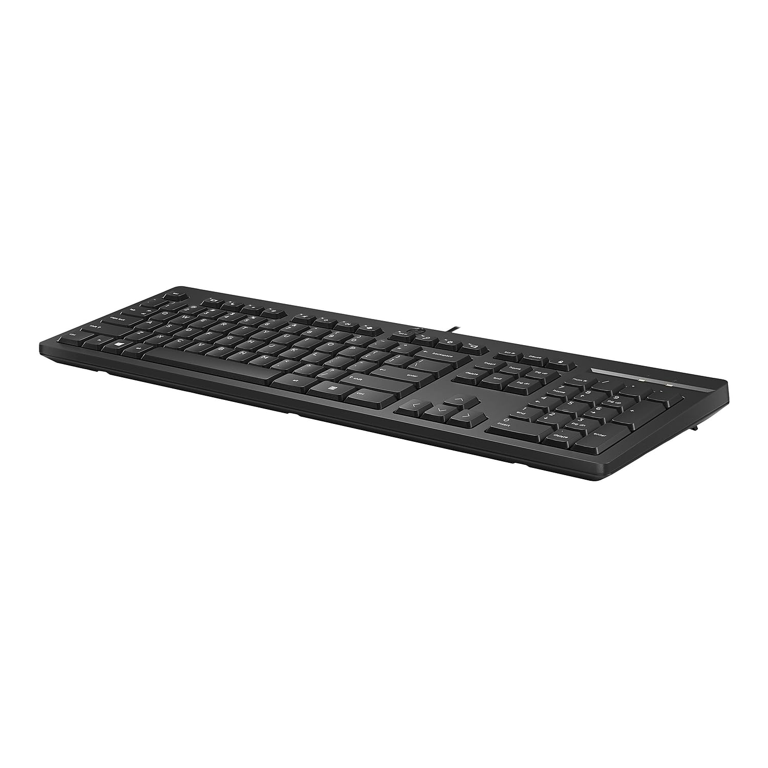 HP 125 Wired Keyboard - Cable Connectivity - USB Interface - English (US) - Chromebook, Notebook - PC - Plunger Keyswitch
