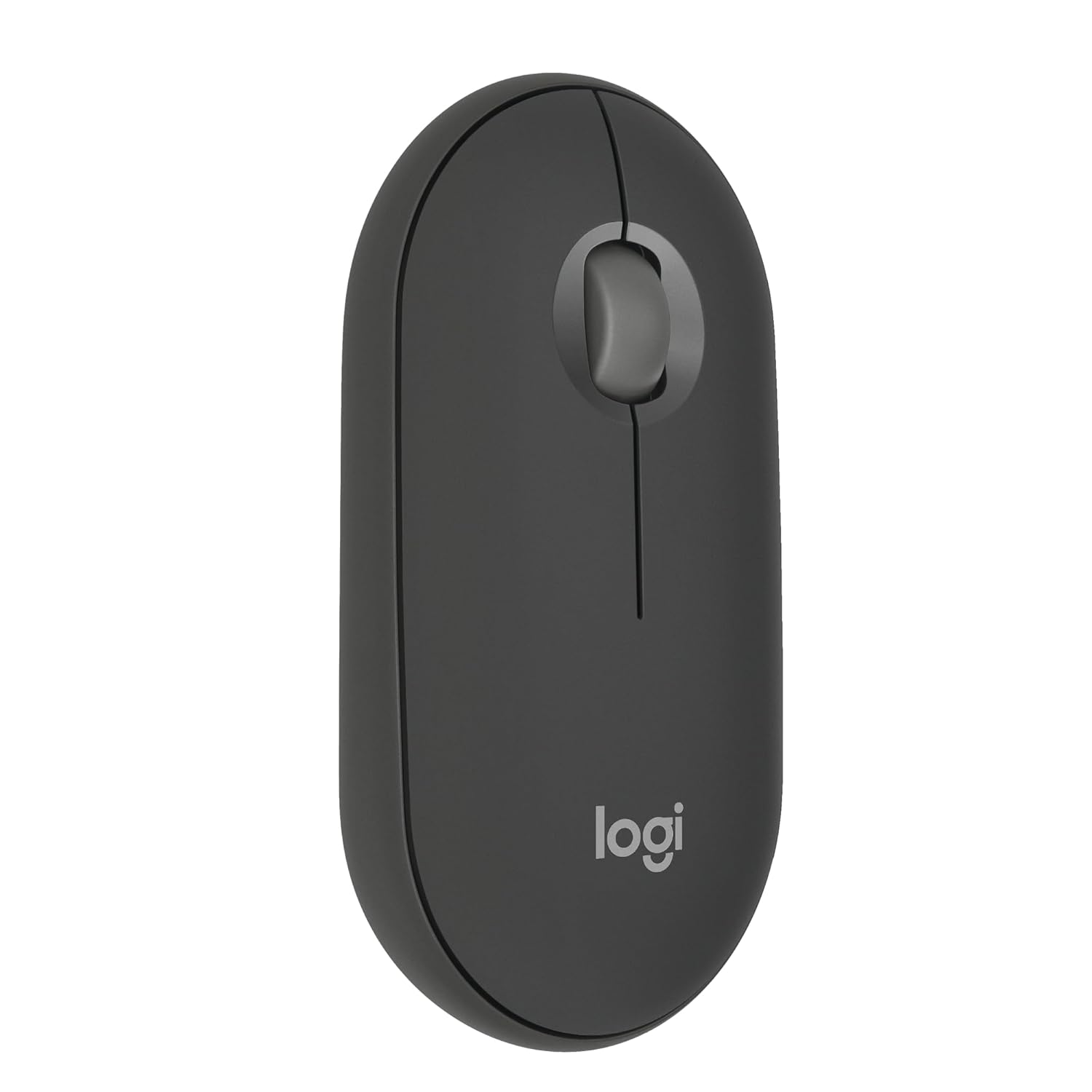 Logitech Pebble Mouse 2 M350s Slim Bluetooth Wireless Mouse, Portable, Lightweight, Customisable Button, 4000 DPI, Quiet Clicks, Easy-Switch for Windows, macOS, iPadOS, Android - Tonal Graphite