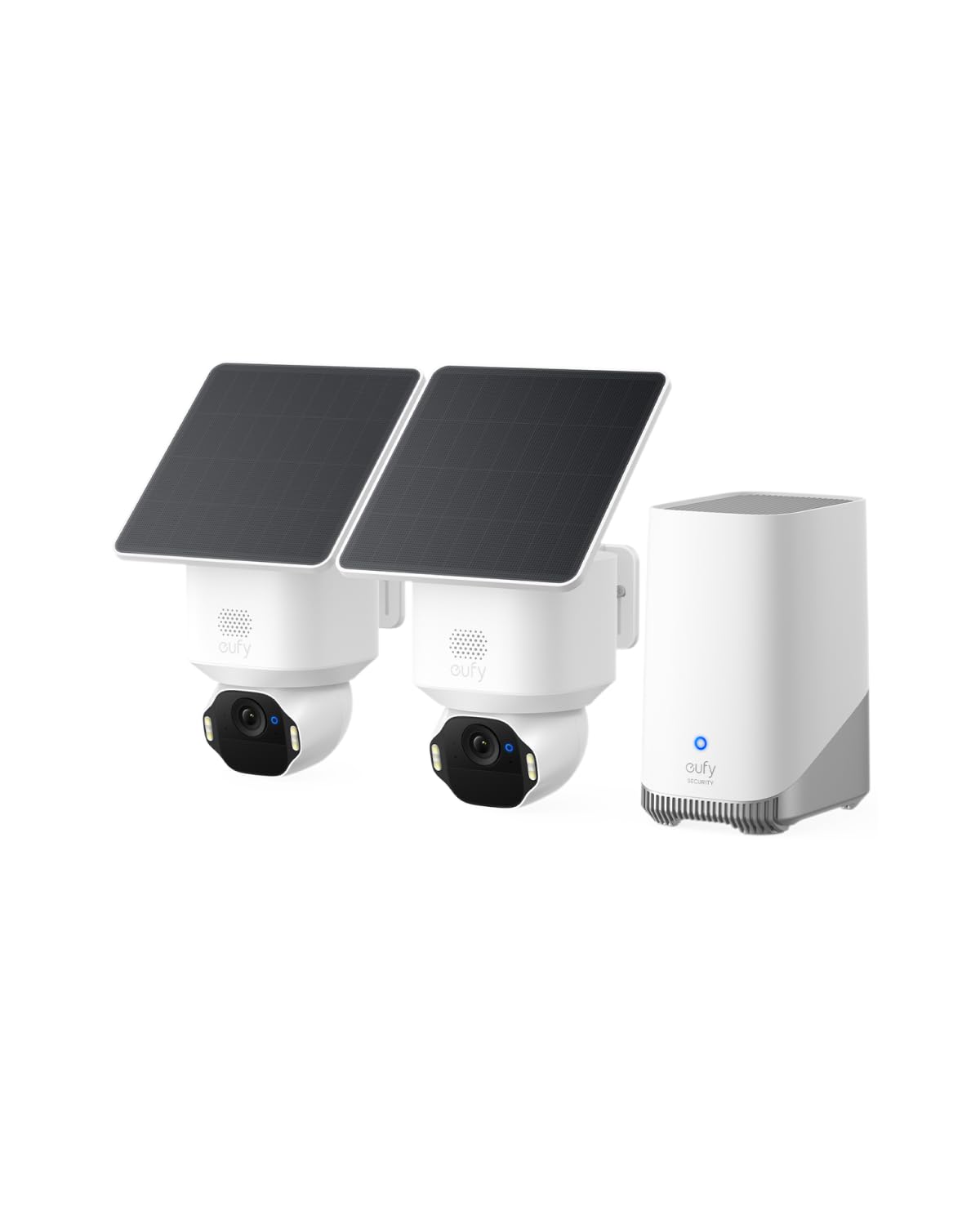 eufy Security SoloCam E42 4-Cam Kit (HomeBase S380), 4K Security Camera Wireless Outdoor, Solar Powered, AI Motion Tracking, Strobe Light, Pan & Tilt, Facial Recognition, Local Storage Up to 16 TB