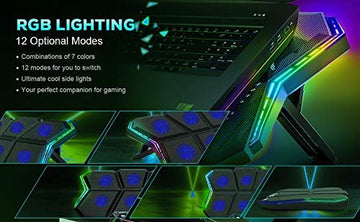 Cosmic Byte Meteoroid RGB Laptop Cooling Pad with 6 Fan upto 17 inch laptops (Black/Blue)