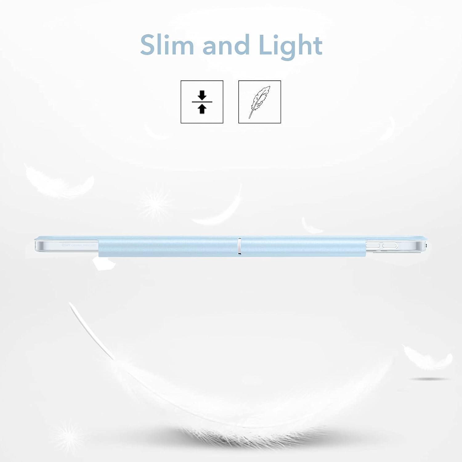 ESR for iPad Pro 11 inch Case (2021, 3rd Generation), Translucent Stand Case, iPad Pro Cover with Clasp, Auto Sleep and Wake, Pencil 2 Wireless Charging, Ascend Trifold Case, Sky Blue