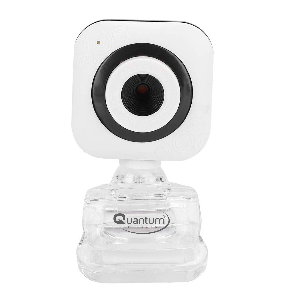 Quantum QHM495B 360 Degree Rotation PC HD Camera, with Built-in Microphone, USB Computer Camera Laptop Desktop Webcams, Drive-Free Streaming Web Camera, for Video Calling, Video Conferencing, (White)