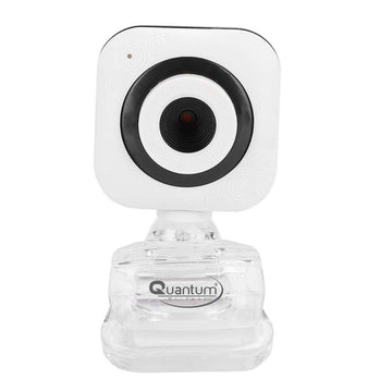 Quantum QHM495B 360 Degree Rotation PC HD Camera, with Built-in Microphone, USB Computer Camera Laptop Desktop Webcams, Drive-Free Streaming Web Camera, for Video Calling, Video Conferencing, (White)