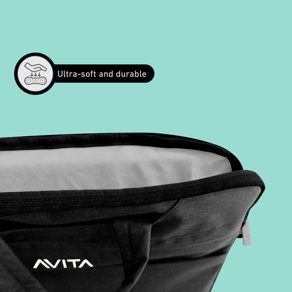 AVITA laptop bag/Compatible for all laptops up to 14 inch | Laptop sleeve | Splash-proof laptop case | highly durable laptop bag cum sleeve case | 3-in-1 Laptop Sleeve | Black, (NT15A1INSB3N1-BK)