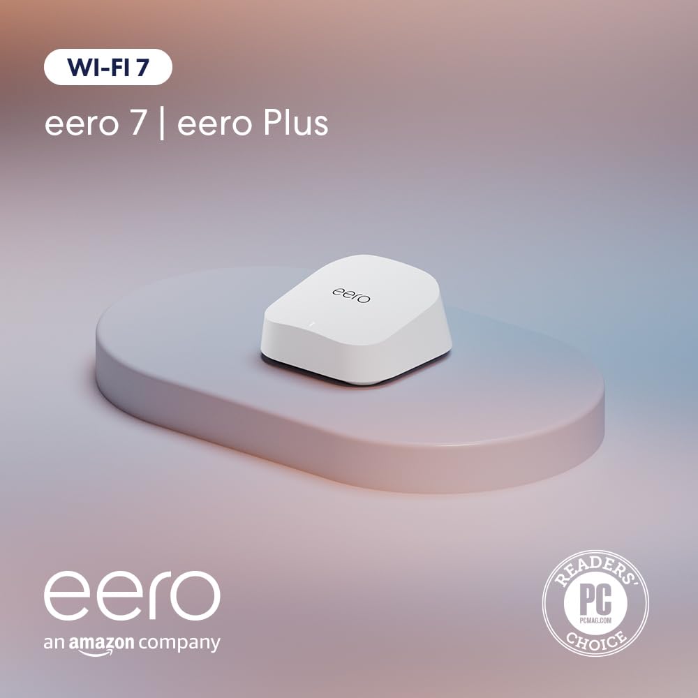 Amazon eero 7 dual-band mesh Wi-Fi 7 router (newest model) - Supports internet plans up to 2.5 Gbps, Coverage up to 2,000 sq. ft., 1-pack