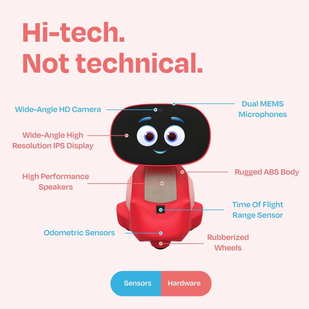 Miko 3 AI Robot for Kids | STEAM Learning, Apps & Games | Ages 5-12 | Red | Toy robots for kids