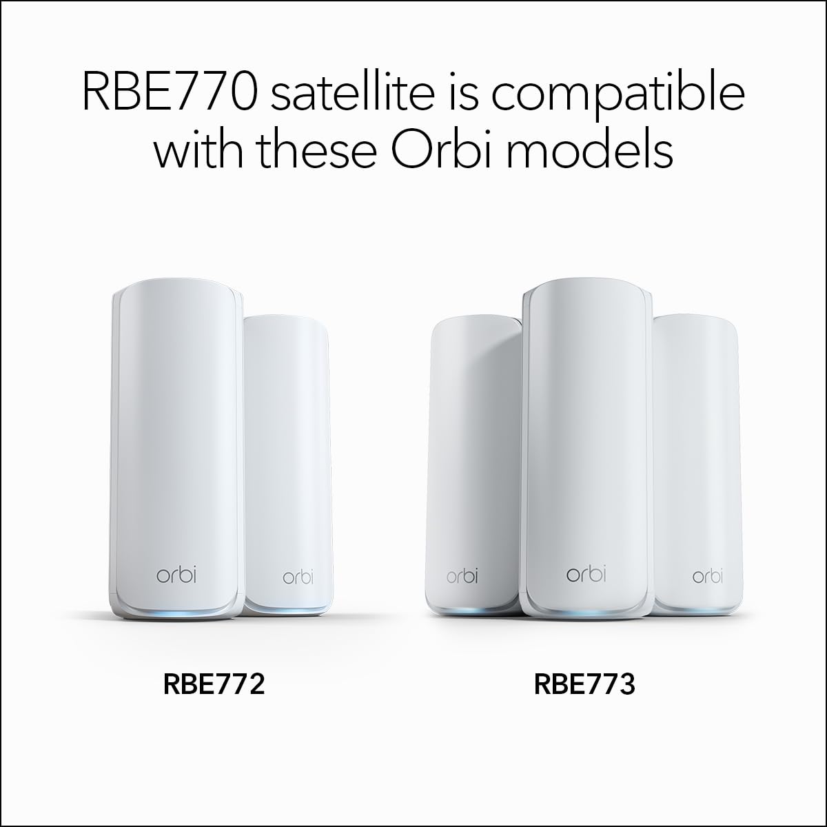 NETGEAR Orbi 770 Series Tri-band WiFi 7 Mesh Add-on Satellite (RBE770) – Works with Orbi RBE772 and RBE773 – Adds Coverage up to 2,750 sq. ft. - 2.5 Gig Internet Port, BE11000 802.11be (up to 11Gbps)