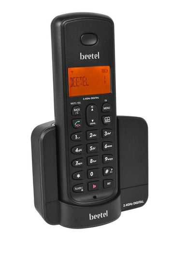 Beetel X90 2.4Ghz Cordless Landline Phone with Caller ID Display, Stores 50 Contacts, Upto 8Hrs of Talk Time, Solid Build Quality, Alarm Function, Auto Answer, Mute & Flash Function (Black X90)