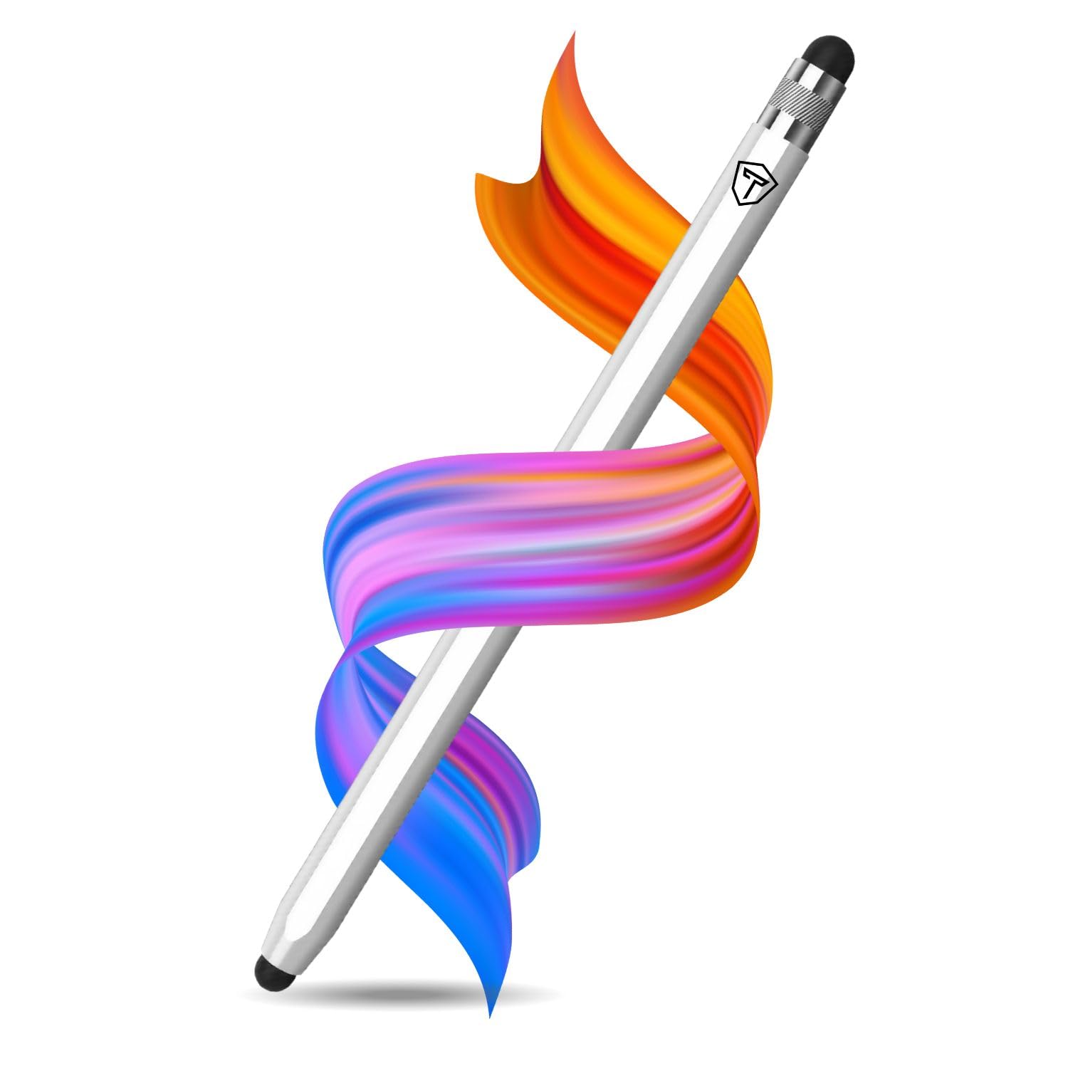 Tukzer Universal Stylus Pen for Smartphone/Tablet/iPad/Pro/Air/iPhone/iOS/Android/All Touch Screens Devices| Fine Point Disc Tip, Lightweight Aluminum Body Magnetic Cap Drawing Writing (Black)