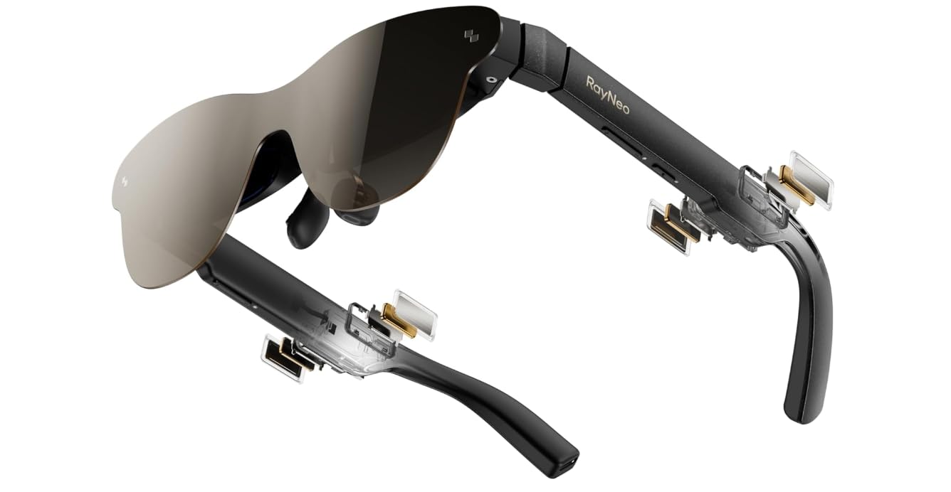 RayNeo Air 3s Pro AR/XR Glasses, 201" 120Hz FHD HueView Display, Portable AR Video Eyewear Gaming Glasses for iPhone 16/15/17, Android, Mac, Switch, PS5, Steam Deck - Next-Gen Wearable Theater
