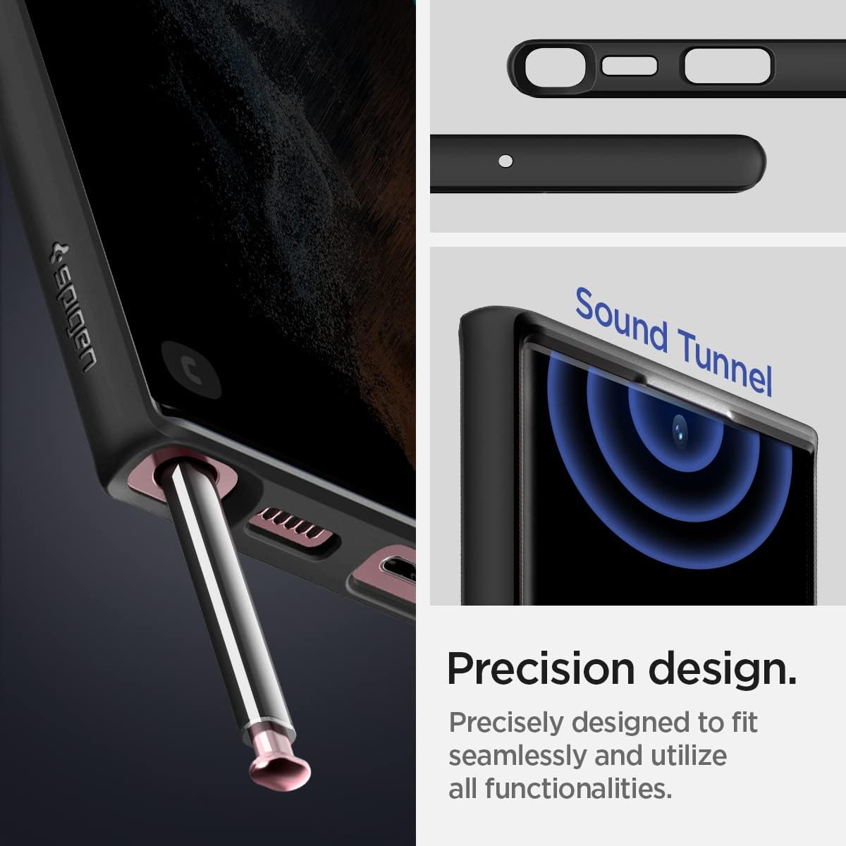 Spigen Ultra Hybrid Case Compatible with Samsung Galaxy S22 Ultra 5G - Matte Black