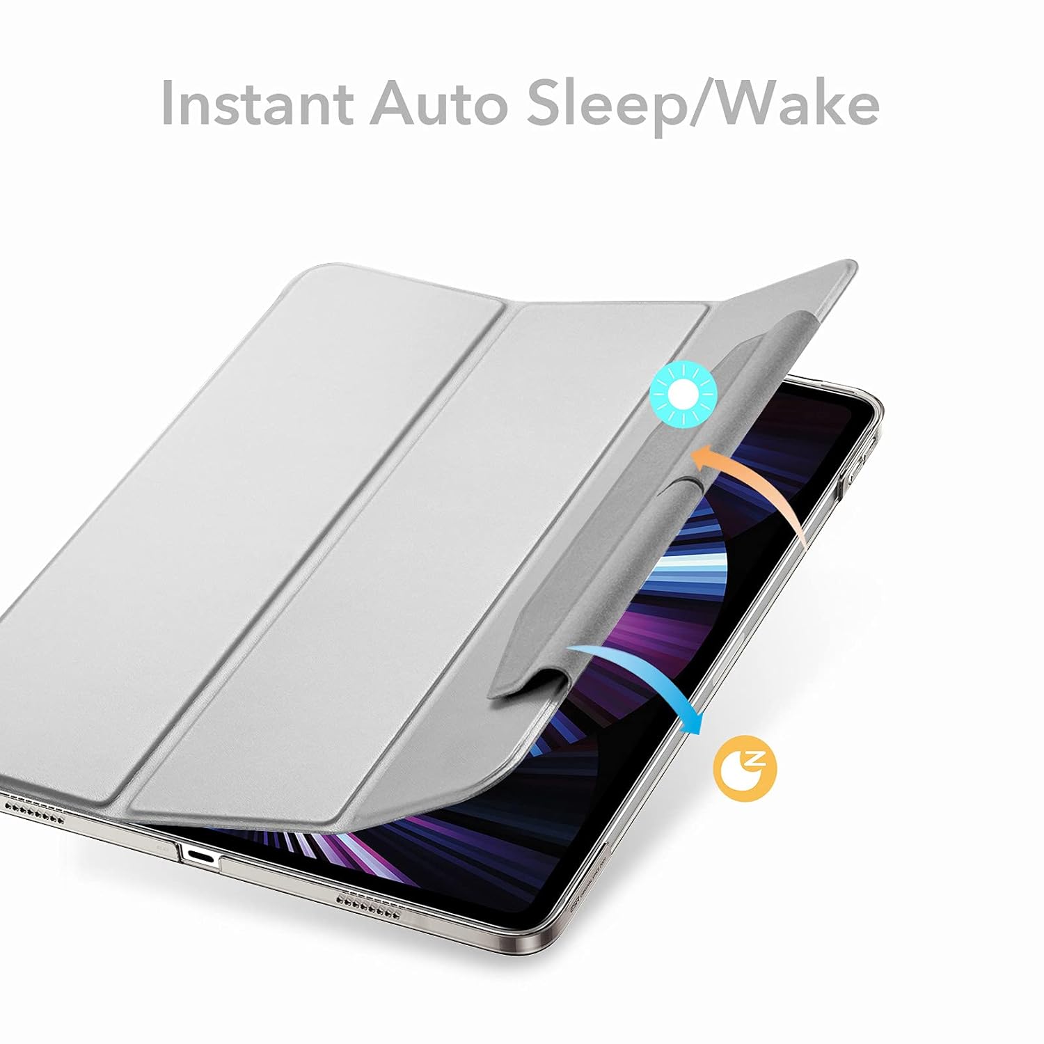 ESR Translucent Stand Case for iPad Pro 11 inch (2022/2021, 4th/3rd Gen), Cover with Clasp, Auto Sleep/Wake, Wireless Pencil 2 Charging, Ascend Trifold, Frosted Grey