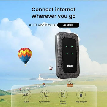 Tenda 4G180 3G/4G LTE Advanced 150Mbps Pocket Mobile Wi-Fi Hotspot Device- Black, Single_Band, 150 MB/S(LIMITED OFFER)