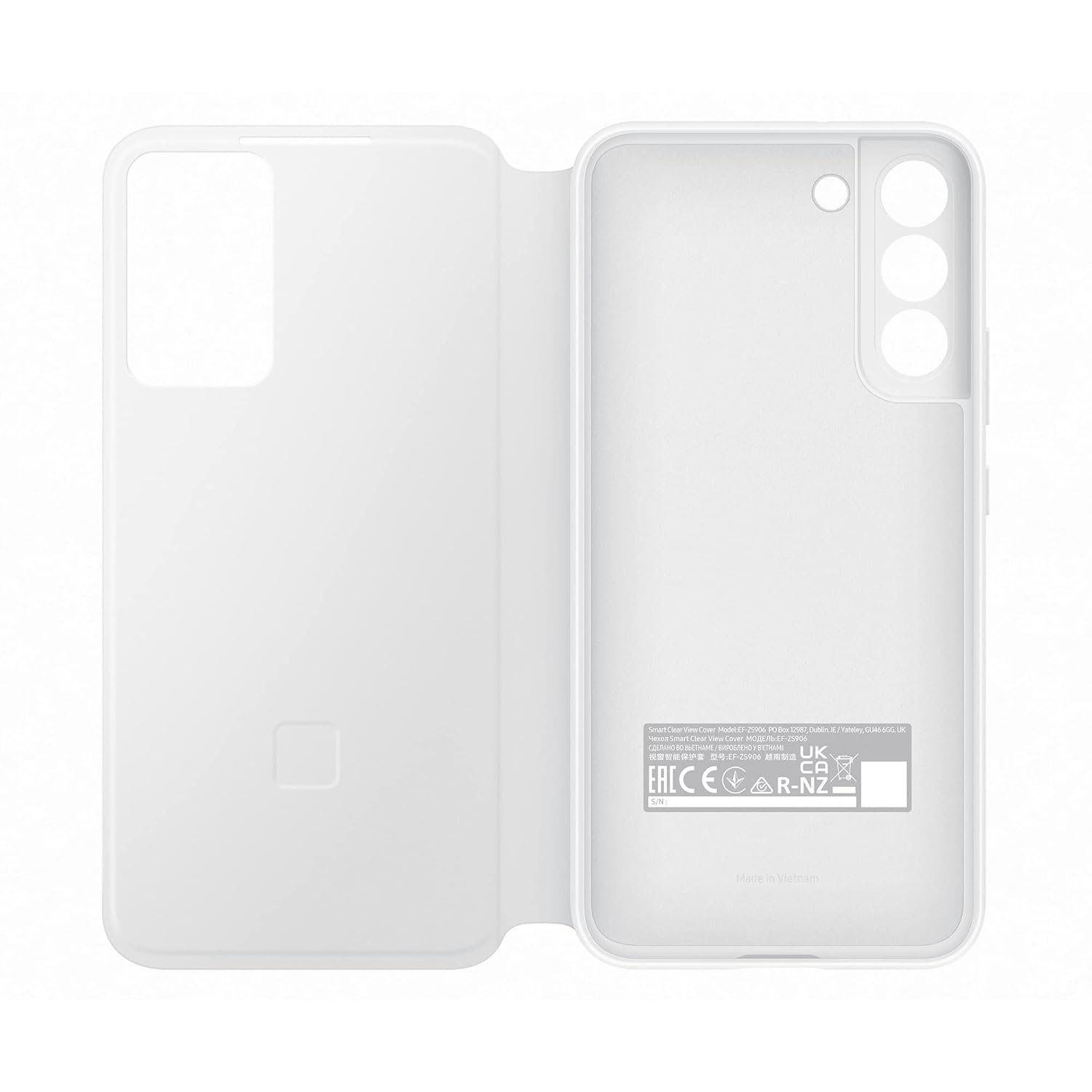 Samsung Official S22 Smart Clear View Cover White.