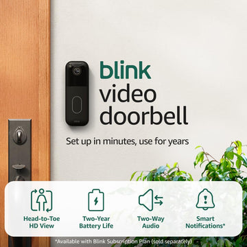 Blink Video Doorbell (newest model) – Head-to-toe HD view, two-year battery life, and simple setup. Sync Module Core included – System (Black) ****SEALED****