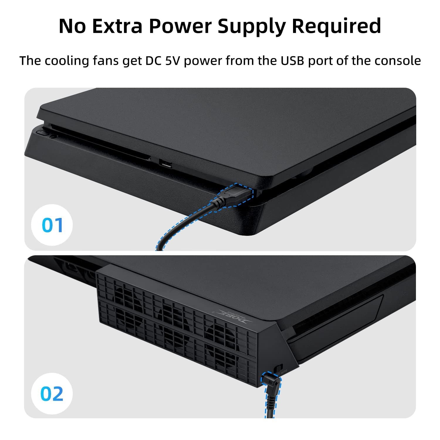 Cooling Fan for PS4 Slim Intelligent Cooling Fan for P4 Slim Gaming Console-TD-374GA.
