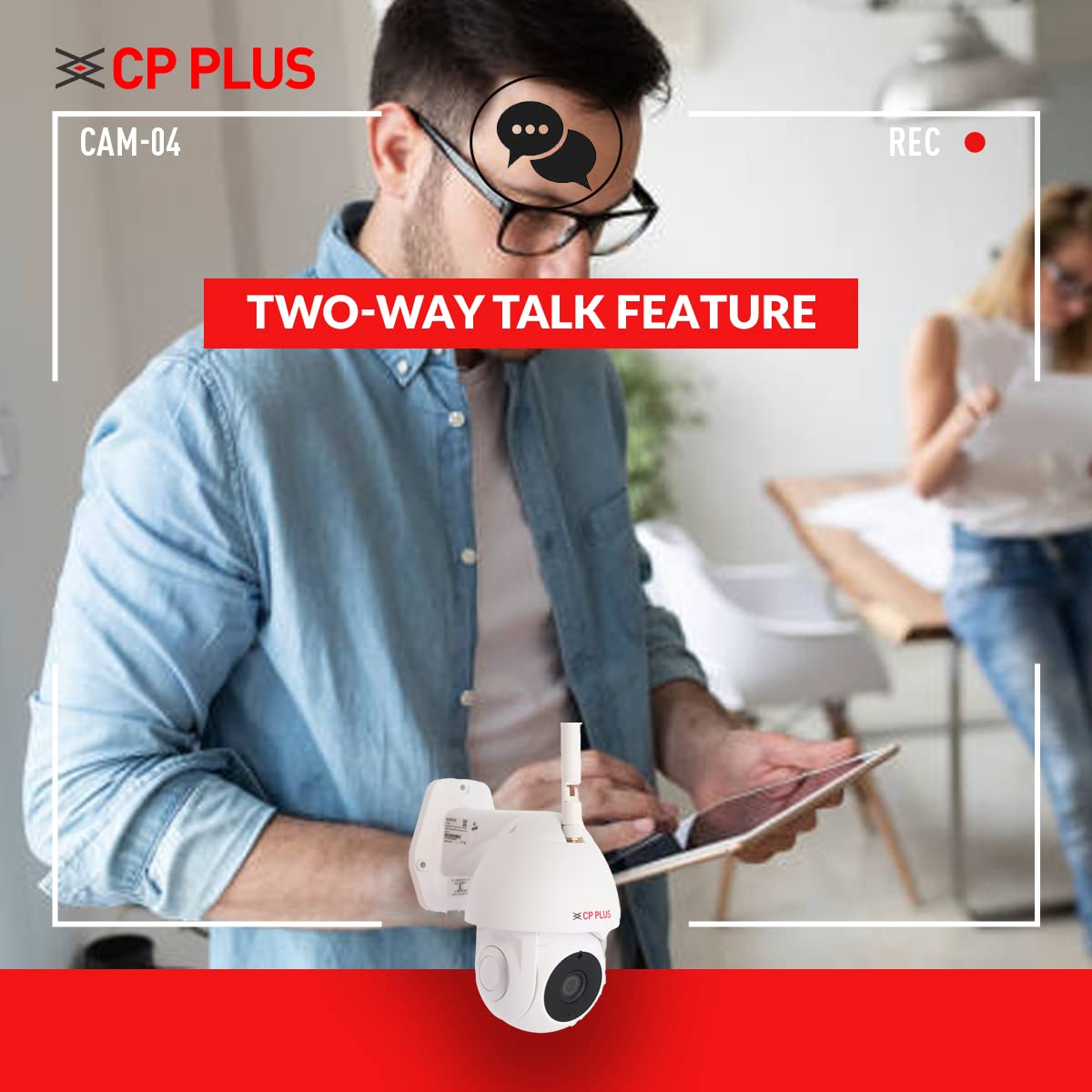 CP PLUS 4MP Outdoor Smart Wi-fi PT Camera | 360° with Pan & Tilt | Two Way Talk | Night Vision| SD Card (Up to 128 GB) | Alexa & Google Support | IP Ratings – IP65 | CP-Z41A