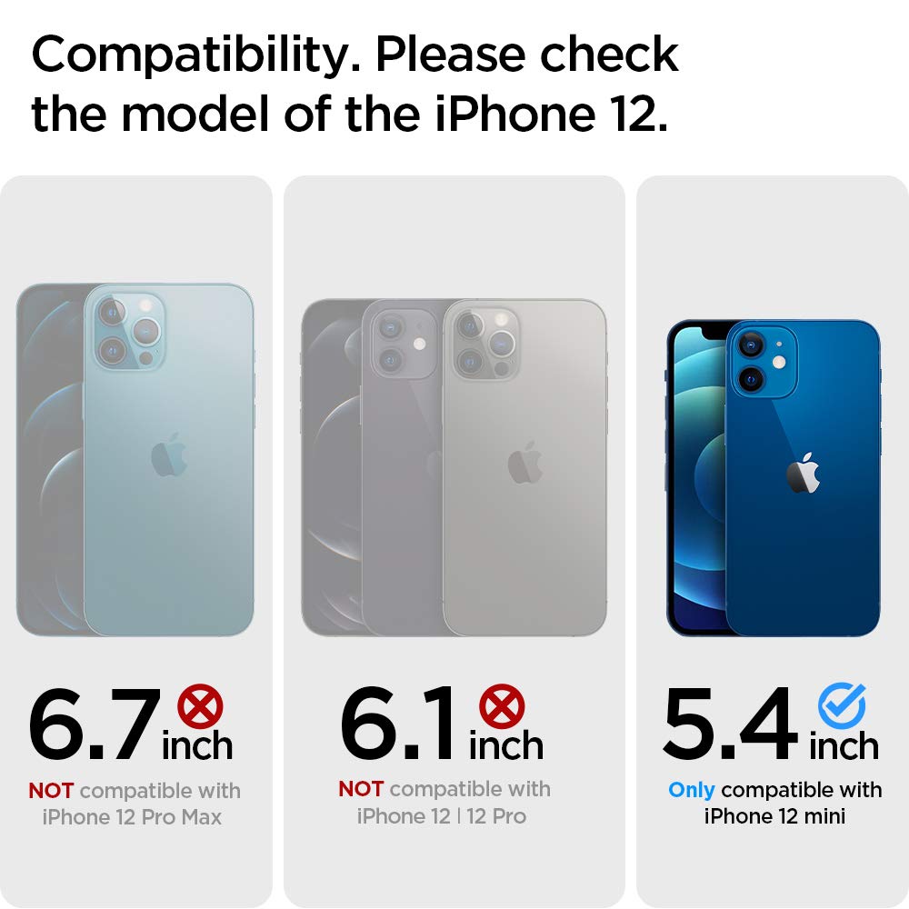 Spigen Tough Armor Back Cover Case Compatible with iPhone 12 mini (TPU + Poly Carbonate | Black)