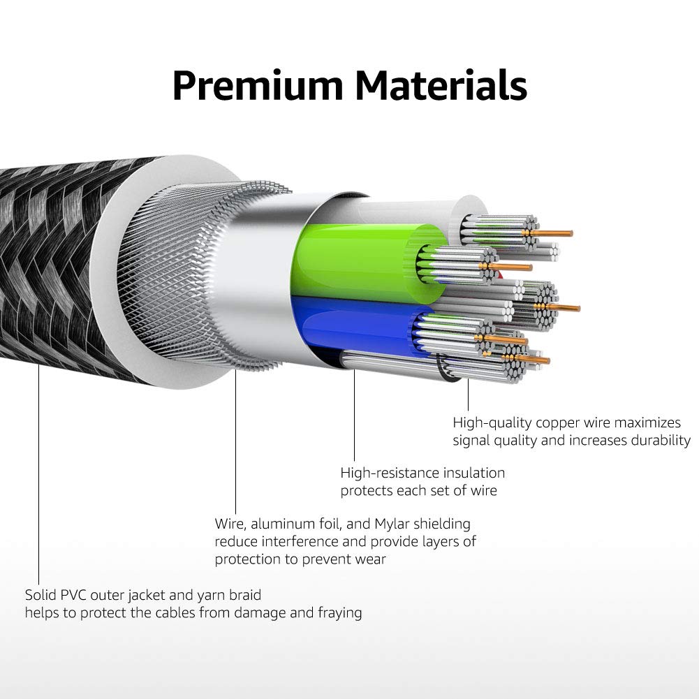 Amazon Basics USB-C to Lightning Cable, MFi Certified Charger with Power Delivery, Nylon Braided Cord for Apple iPhone 14 13 12 11 X Xs Pro, Pro Max, Plus, iPad, 6 Foot, Dark Gray