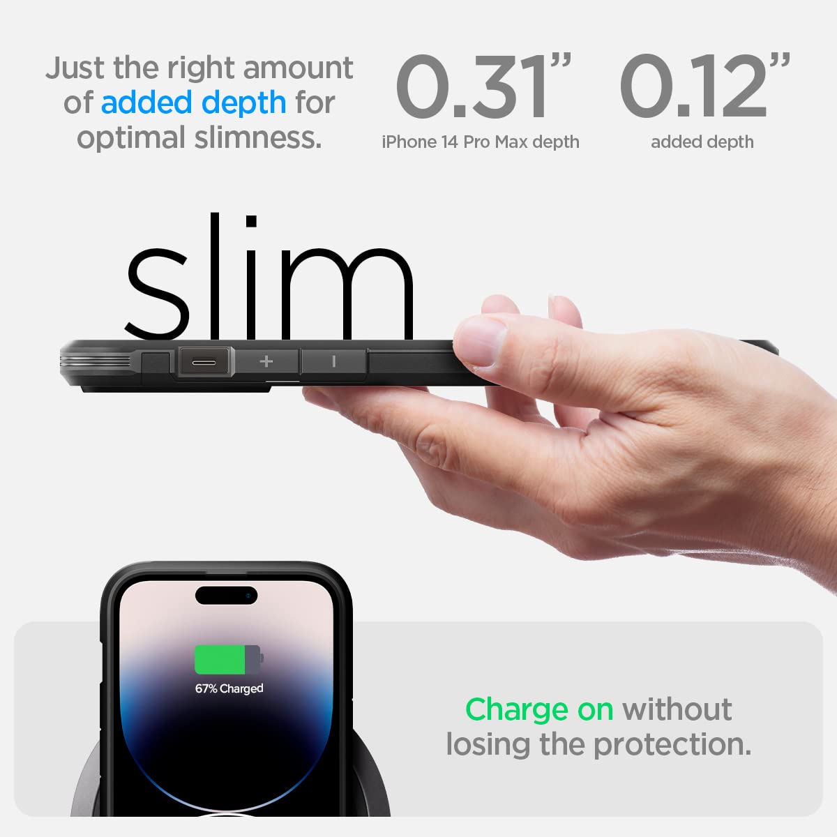 Spigen Tough Armor MagFit Back Cover Case Compatible with iPhone 14 Pro Max (TPU + Poly Carbonate | Black)