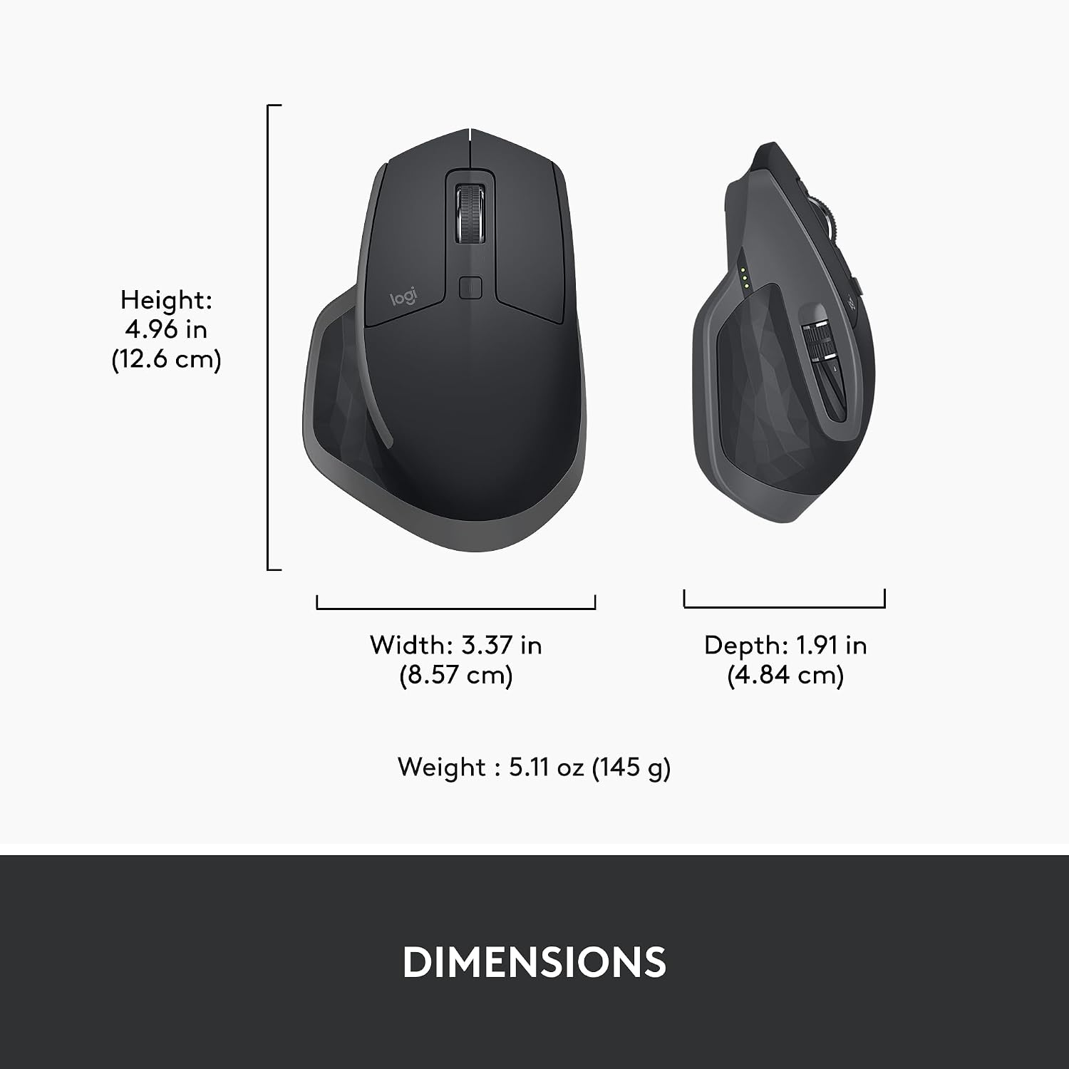 Logitech MX Master 2S Bluetooth Edition Wireless Mouse, Multi-Surface, Hyper-Fast Scrolling, Ergonomic, Rechargeable, Connects Up to 3 Mac/PC Computers