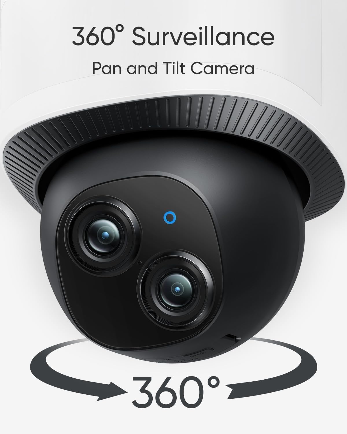 eufy Floodlight Camera E340 with AC Cable, Security Camera Outdoor, 360° PTZ, 24/7 Recording, 2.4G/5G Wi-Fi, 2000 LM, Motion Detection, Built-in Siren, Dual Cam, HB3 Compatible, No Monthly Fee