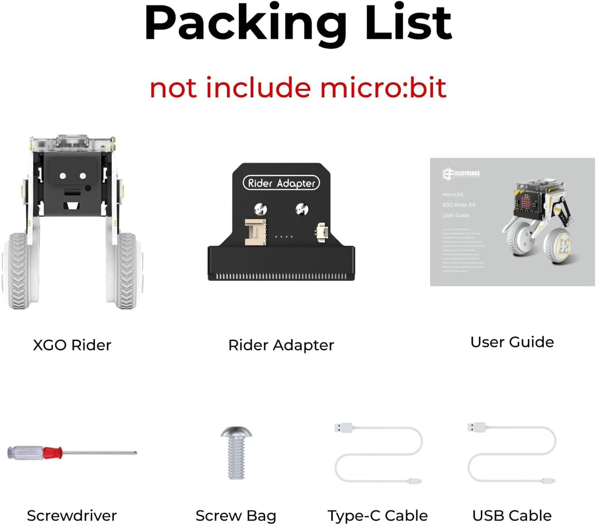 Xgo Rider Kit ELECFREAKS Microbit XGO Rider Starter Kit Makecode Programing, Self-Ba