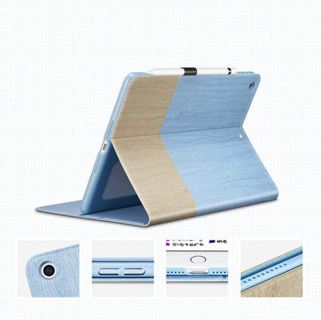ESR cover iPad 10.2 2019/2020 Simplicity Holder Case color sky blue & brown