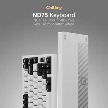 OOCTPK Chilkey ND75 Aluminum 75% Wireless Mechanical Gaming Keyboard with LCD Screen, Quick Assembly, BT/2.4G/USB-C, Hot Swappable Per-Key RGB Custom Keyboard for Windows, MacOS