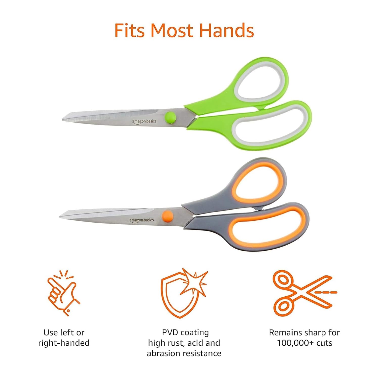 AmazonBasics Multipurpose Scissors - 2-Pack