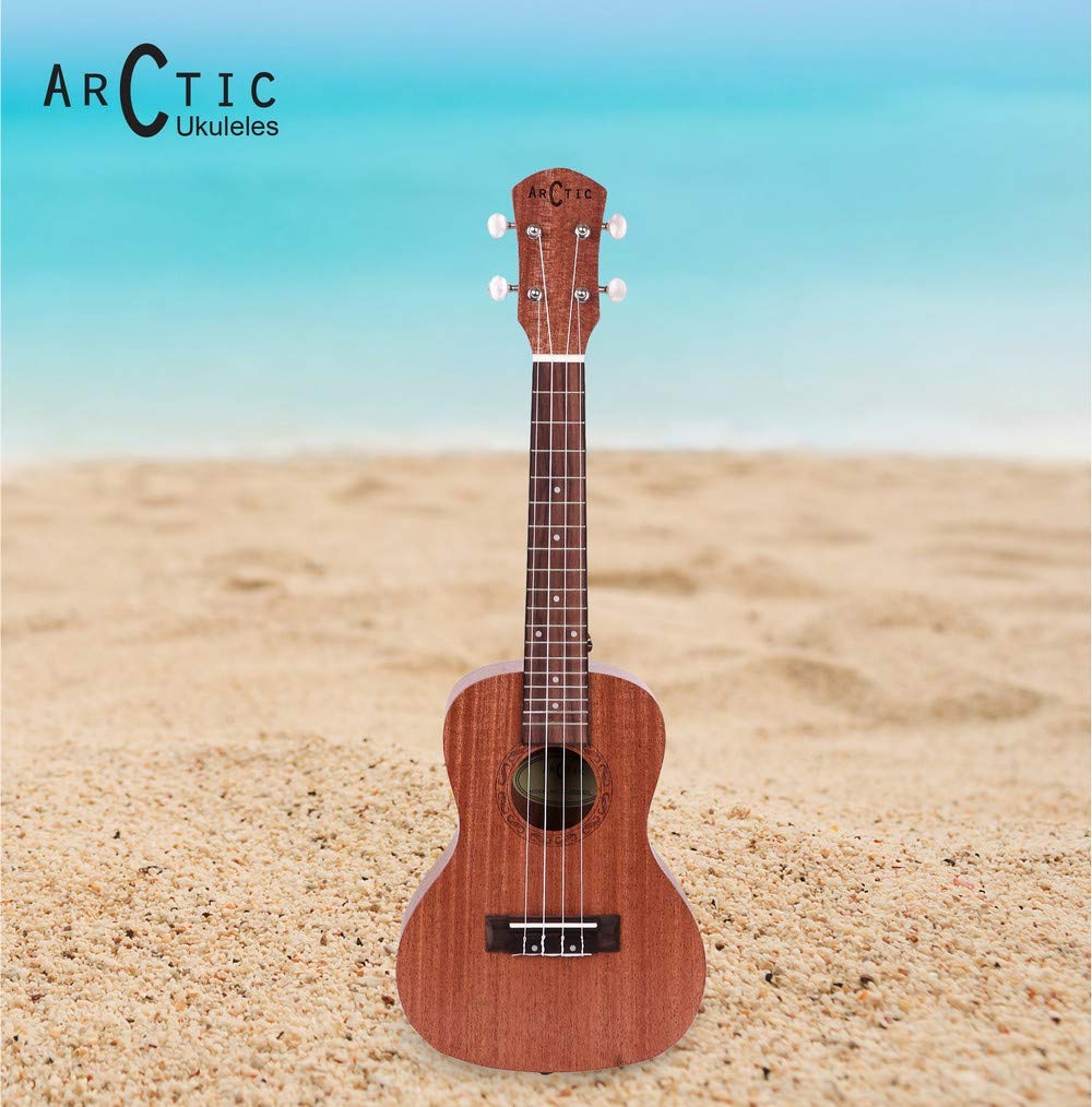 ARCTIC Soprano Ukulele 21 Inch for Beginners – Mahogany Wooden Ukulele with Nylon Strings, Tuning Pegs & Fingerboard (24 SPL)